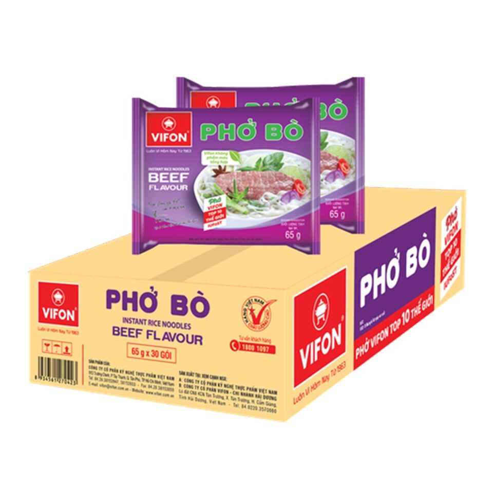 Combo 10 gói Phở bò Vifon 65gr