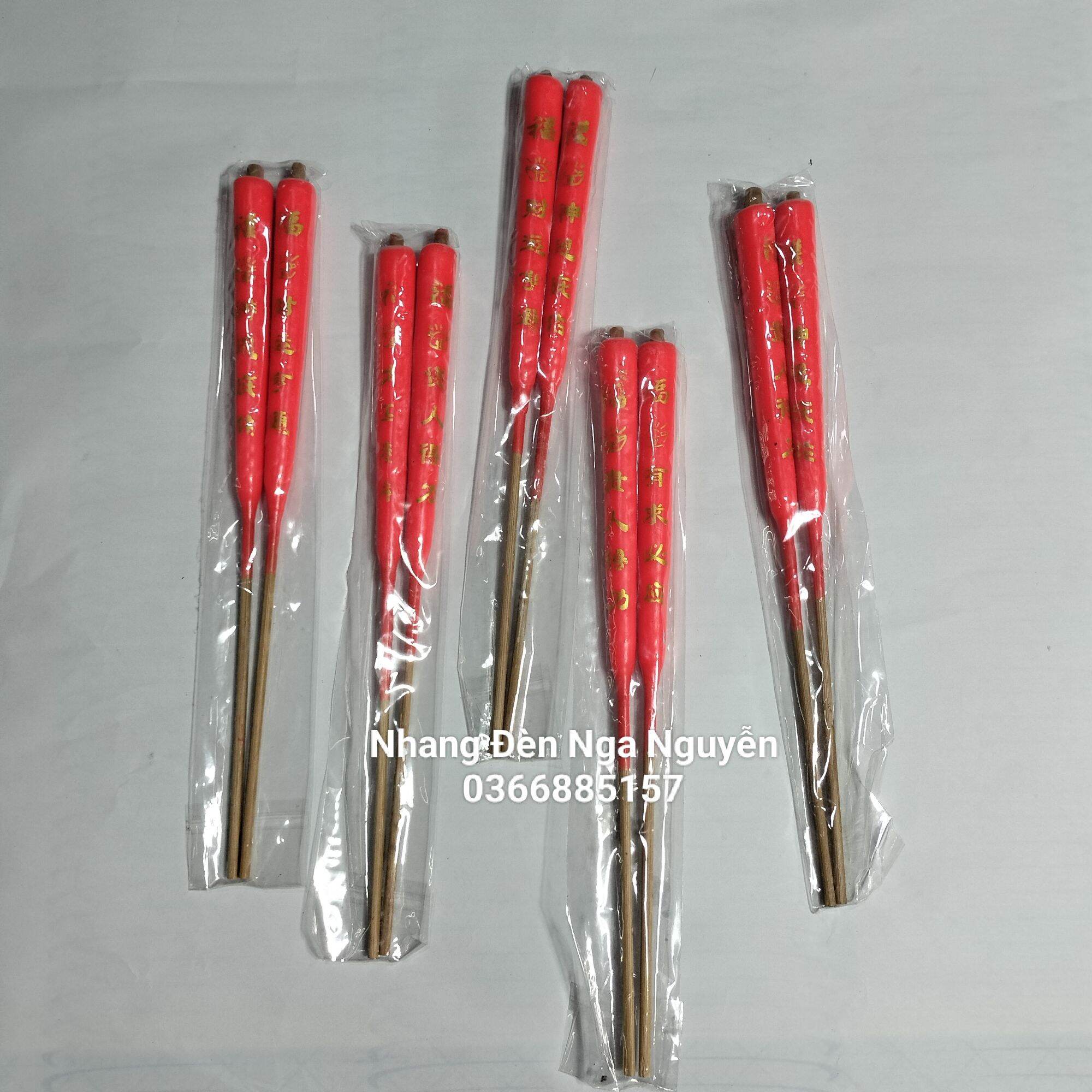 (Giá sỉ 50 cặp)Đèn cầy gió đốt ngoài trời không tắt 25 cm