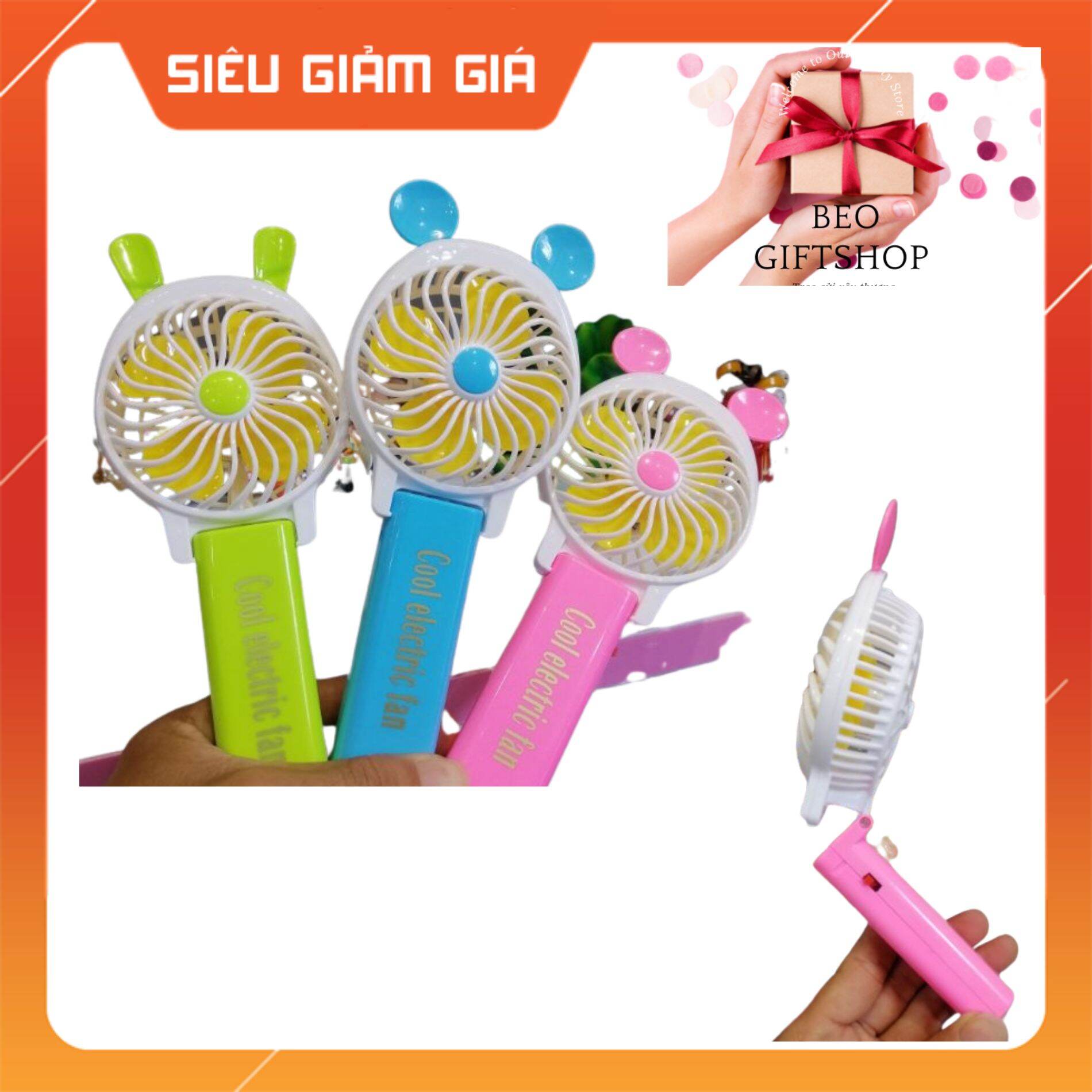 Quạt pin mini. quạt pin gấp. quạt chạy pin aa.
