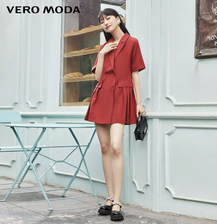 Đầm nữ dáng A xếp ly thắt lưng vero moda