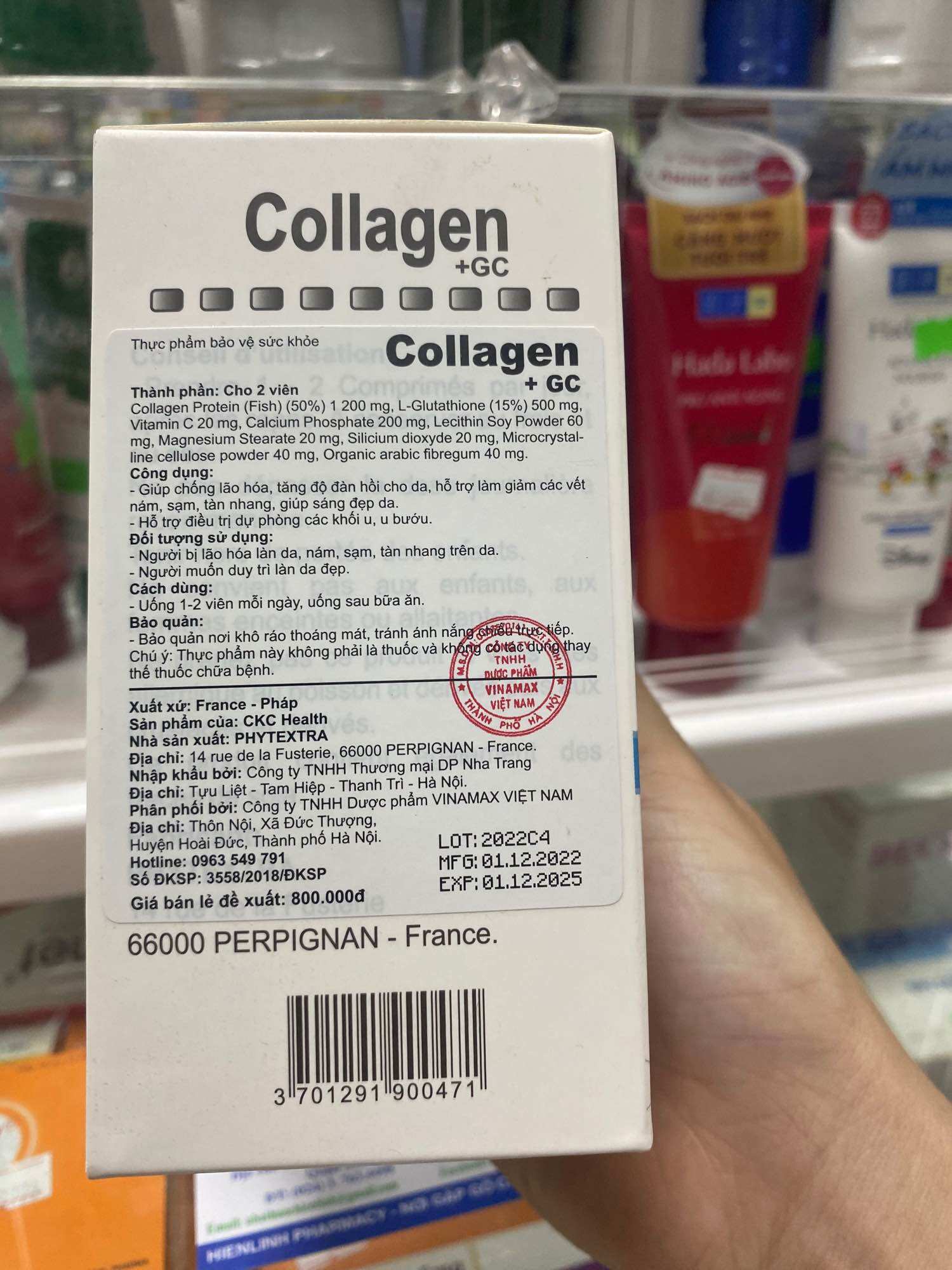 Viên uống Collagen, glutathion ( Pháp)