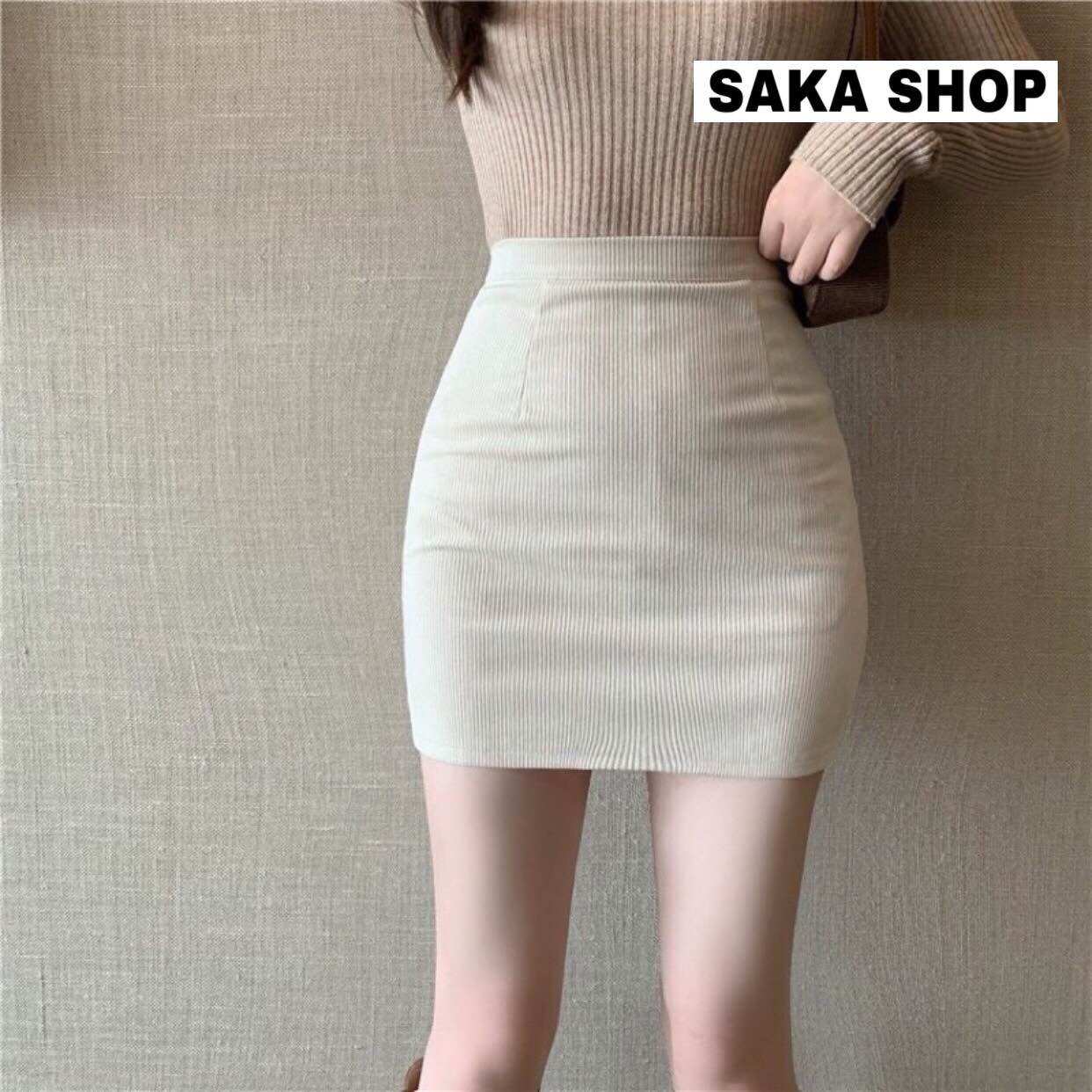 Chân váy công sở ngắn ôm thun gân dày mịn co giãn