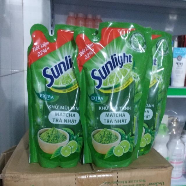 Nước rửa chén Túi Sunlight 750ml trà xanh