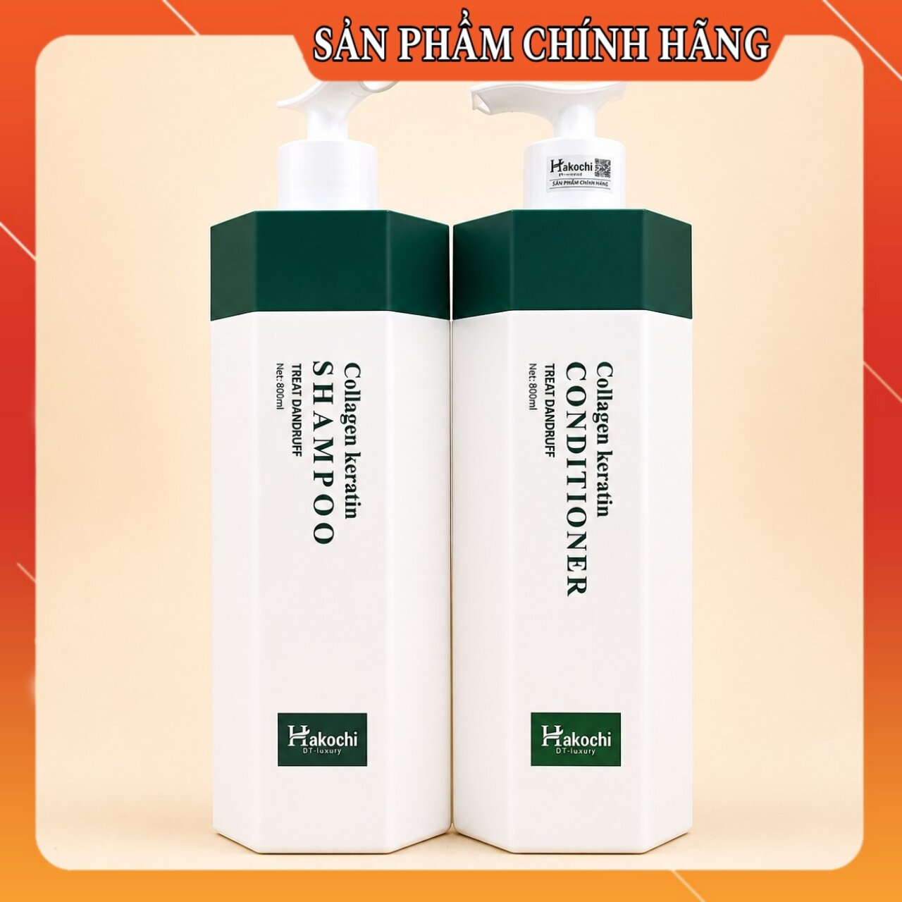 Hakochi (chính hãng) cặp dầu gội dung tích 800ml phục hồi ngăn tóc gãy rụng