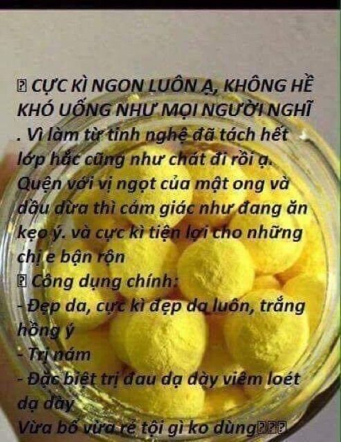 Viên nghệ mật ong gói 100g dùng thử