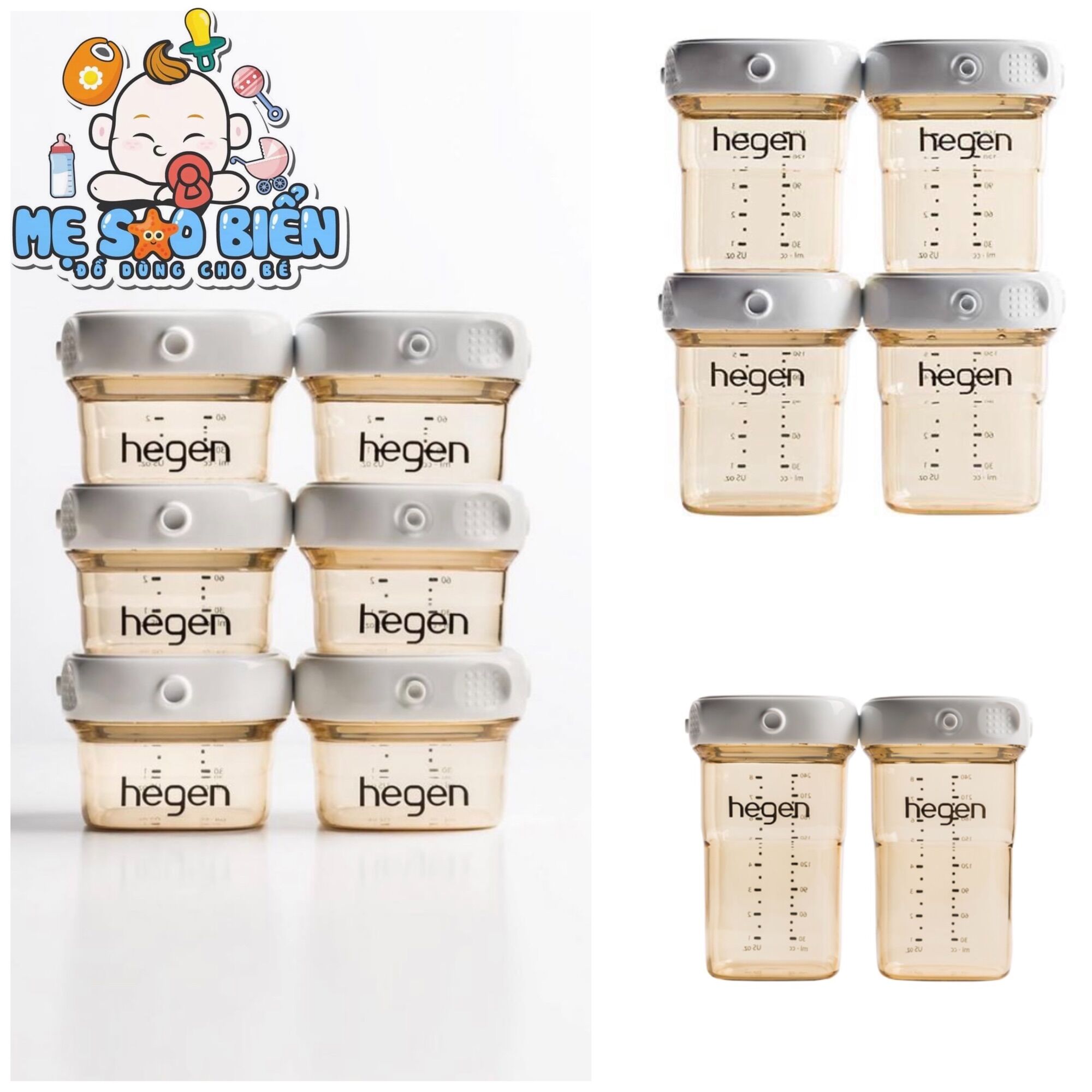 Bình trữ sữa Hegen 60ml/ 150ml/ 240ml (có tách lẻ)