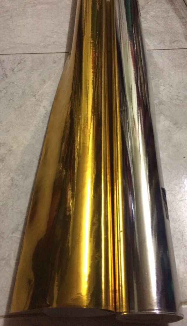 Combo decal crôm inox xi vàng và decal inox trang trí ôtô xe máy khổ 60cm
