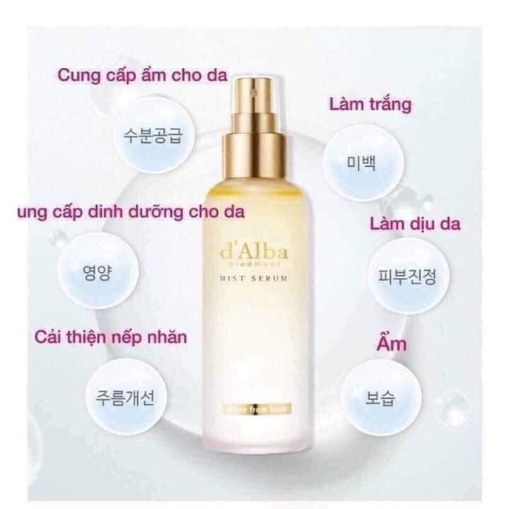Xịt khoáng serum tinh chất bơ và vàng 24k d’alba Hàn Quốc
