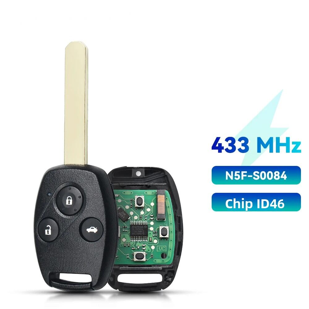KEYYOU 433 MHz Chìa Khóa Xe Từ Xa 2/3 Nút Tương Thích Với Honda Civic 2006-2011 PCF7961 Chip N5F-S00