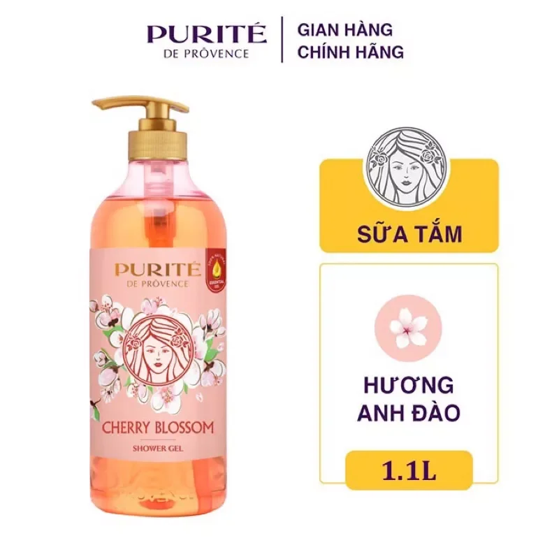 Sữa tắm Purite Hoa Hồng,Anh Đào 1.1L/850ml