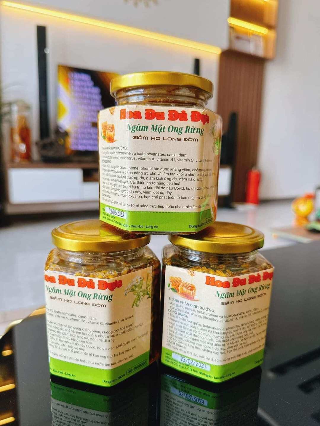 Mật ong rừng ngâm bông đu đủ đực 380ml