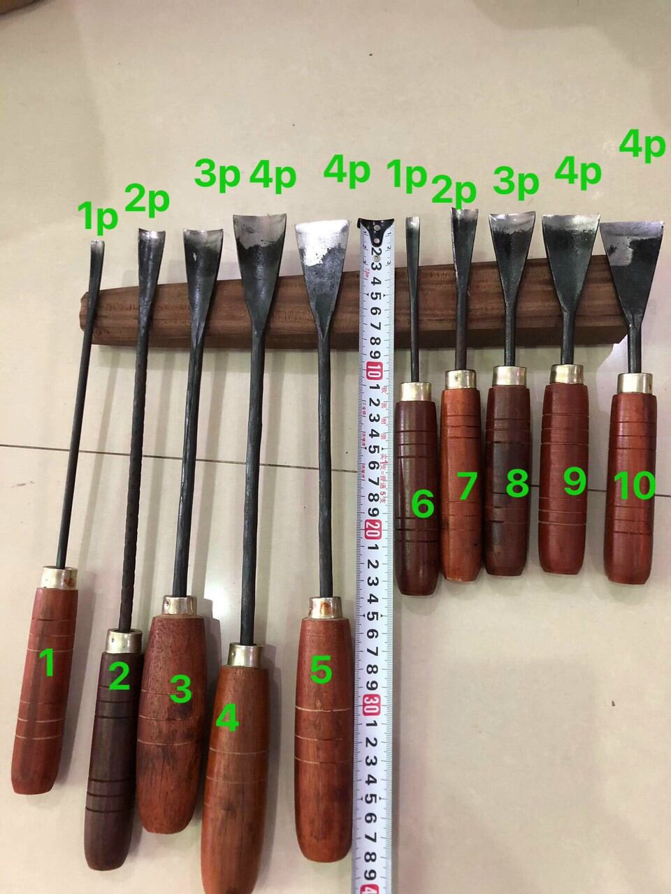 Bộ Đục gốc cây 10 chiếc 5 chiếc dài 30 cm và 5 chiếc 25 cm chuyên hàng gốc