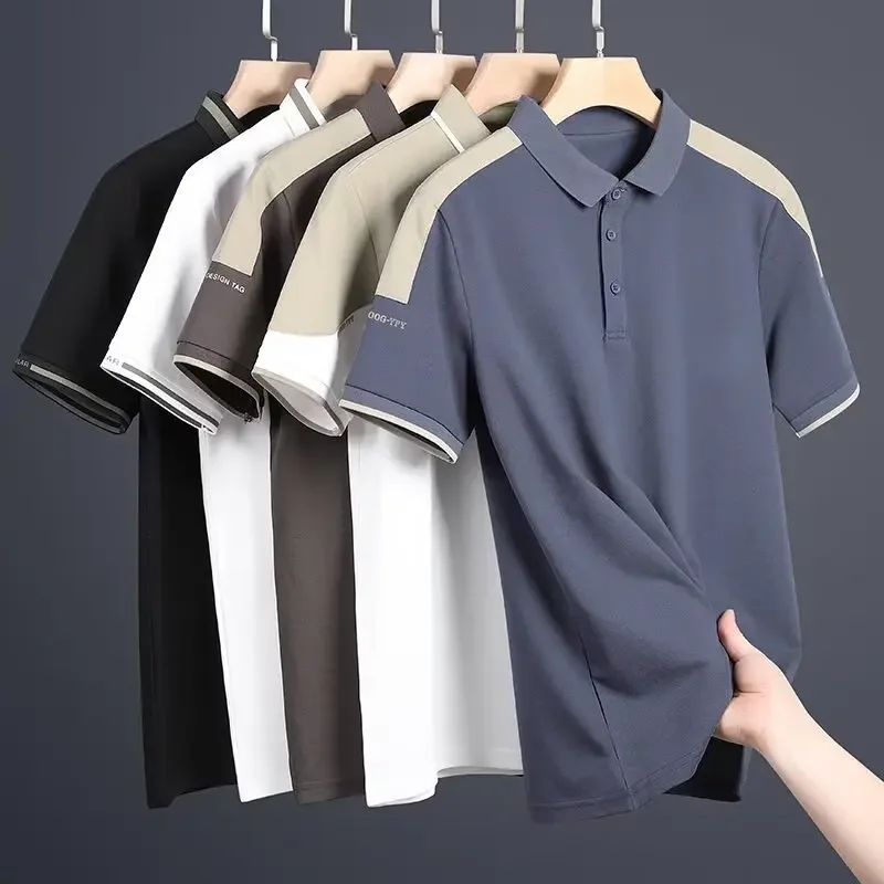 Nam Mùa Hè Băng Mỏng Lụa Áo Sơ Mi Tay Ngắn Dáng Rộng Thoáng Khí Áo Thun Thể Thao Tay Lửng Body Top M