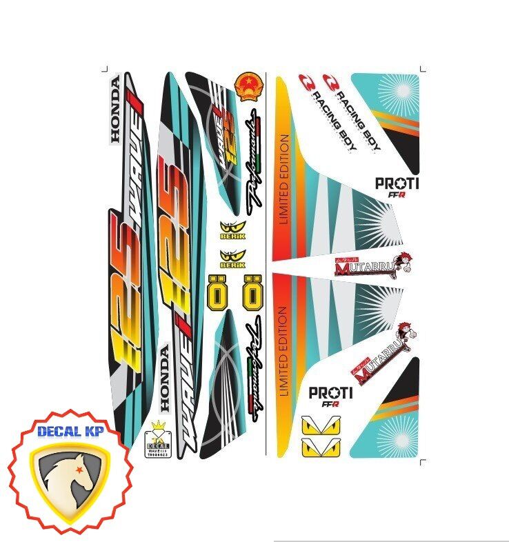 (Nhiều Màu) Tem xe wave 110 phong cách 125i,tem 3 lớp hàng cao cấp in tặng kèm nhiều hình dán nhỏ