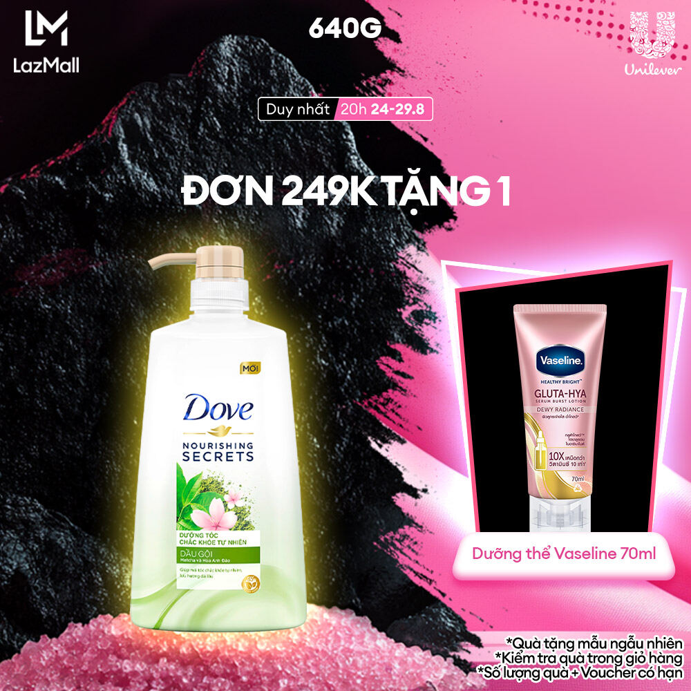 Dầu gội Dove Matcha và Hoa Anh Đào - Dưỡng Tóc Chắc Khỏe Tự Nhiên 640gr