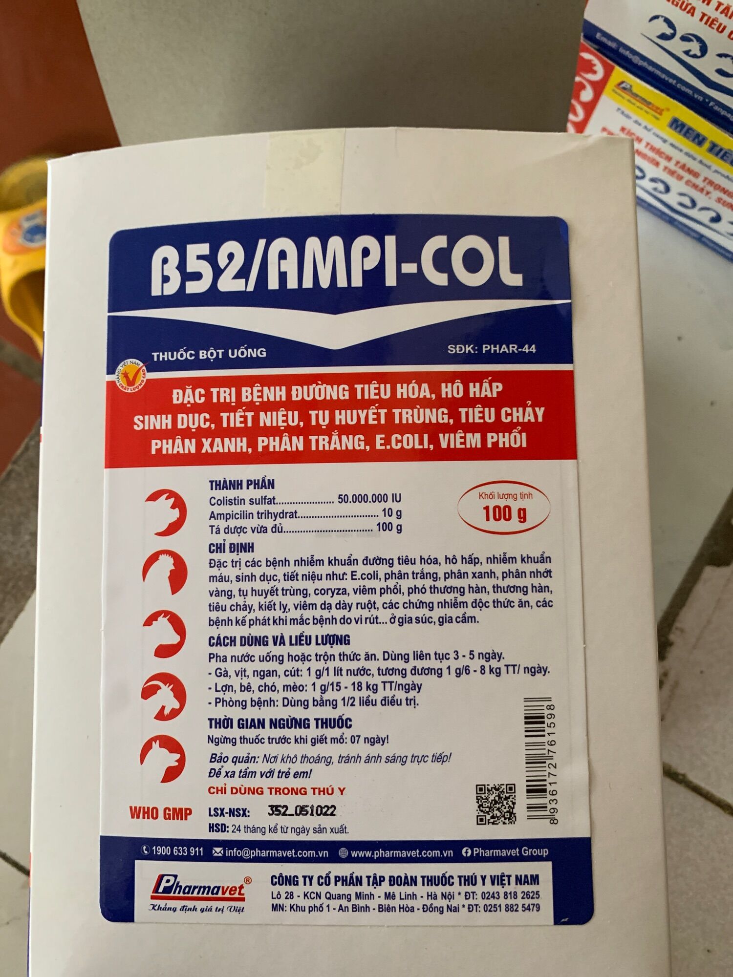 Bệnh phân trắng,phân xanh,phân nhớt vàng,ecoli,bệnh đường ruột 100g