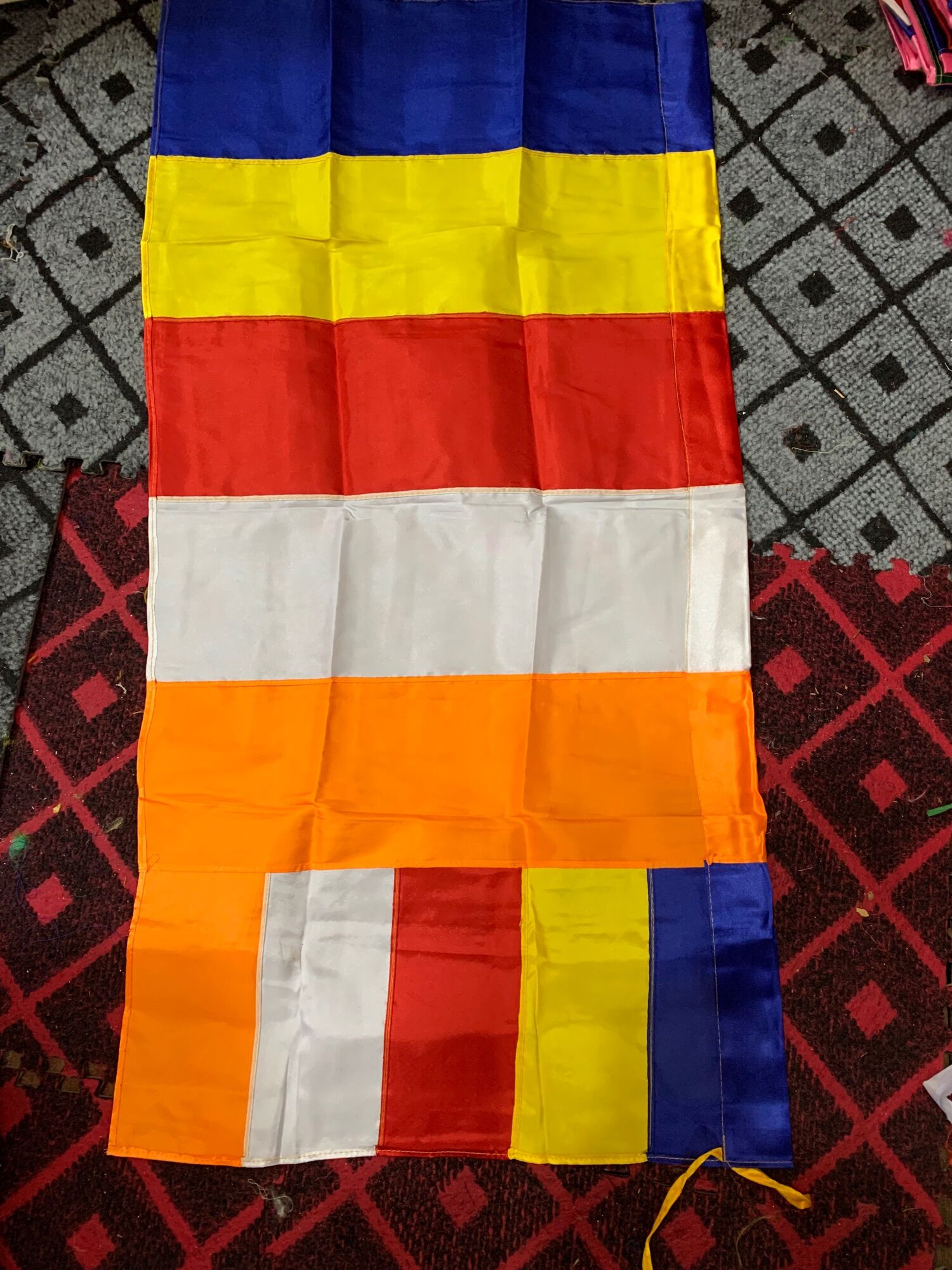 Freship CỜ PHẬT giáo, cờ chùa loại satang dầy đẹp đủ size từ 0,4-5m