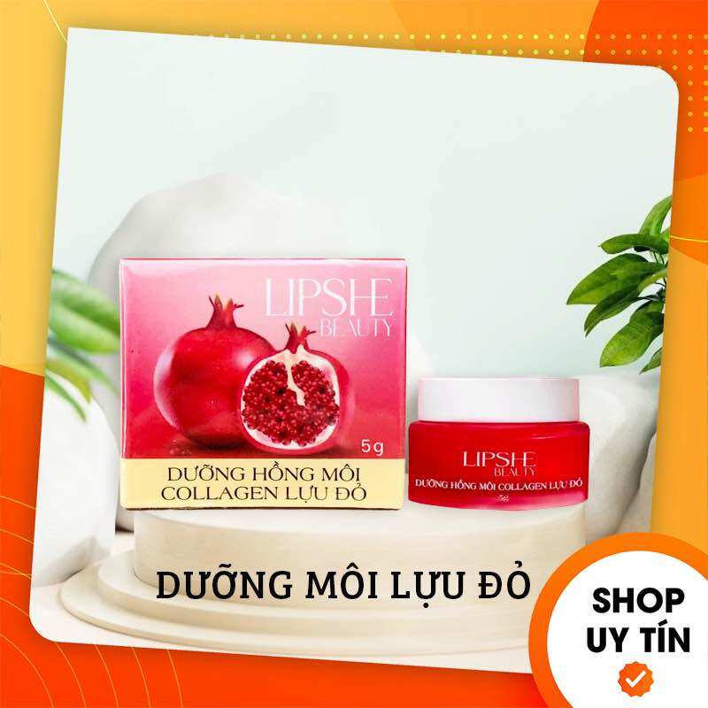 Dưỡng hồng môi collagen lựu đỏ lipshe beauty 5g