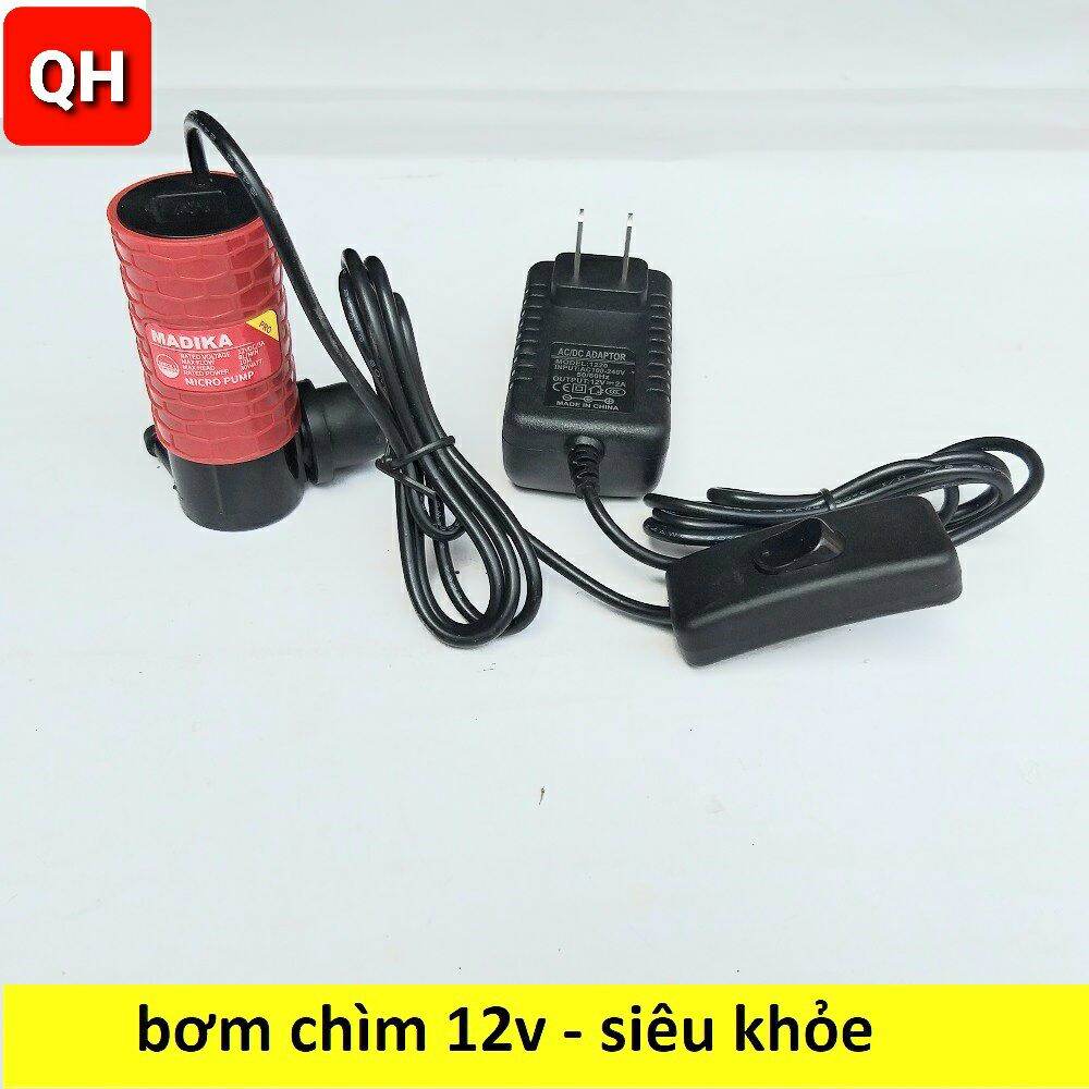 Bơm chìm mini 12V - 30W máy Bơm nước cắt rãnh tường