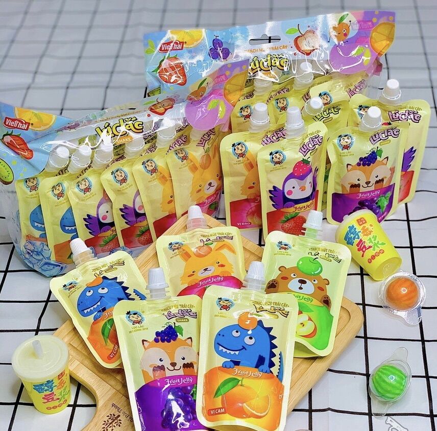 COMBO 5/10 GÓI THẠCH HÚT LÚC LẮC VỊ TRÁI CÂY(NGẪU NHIÊN)