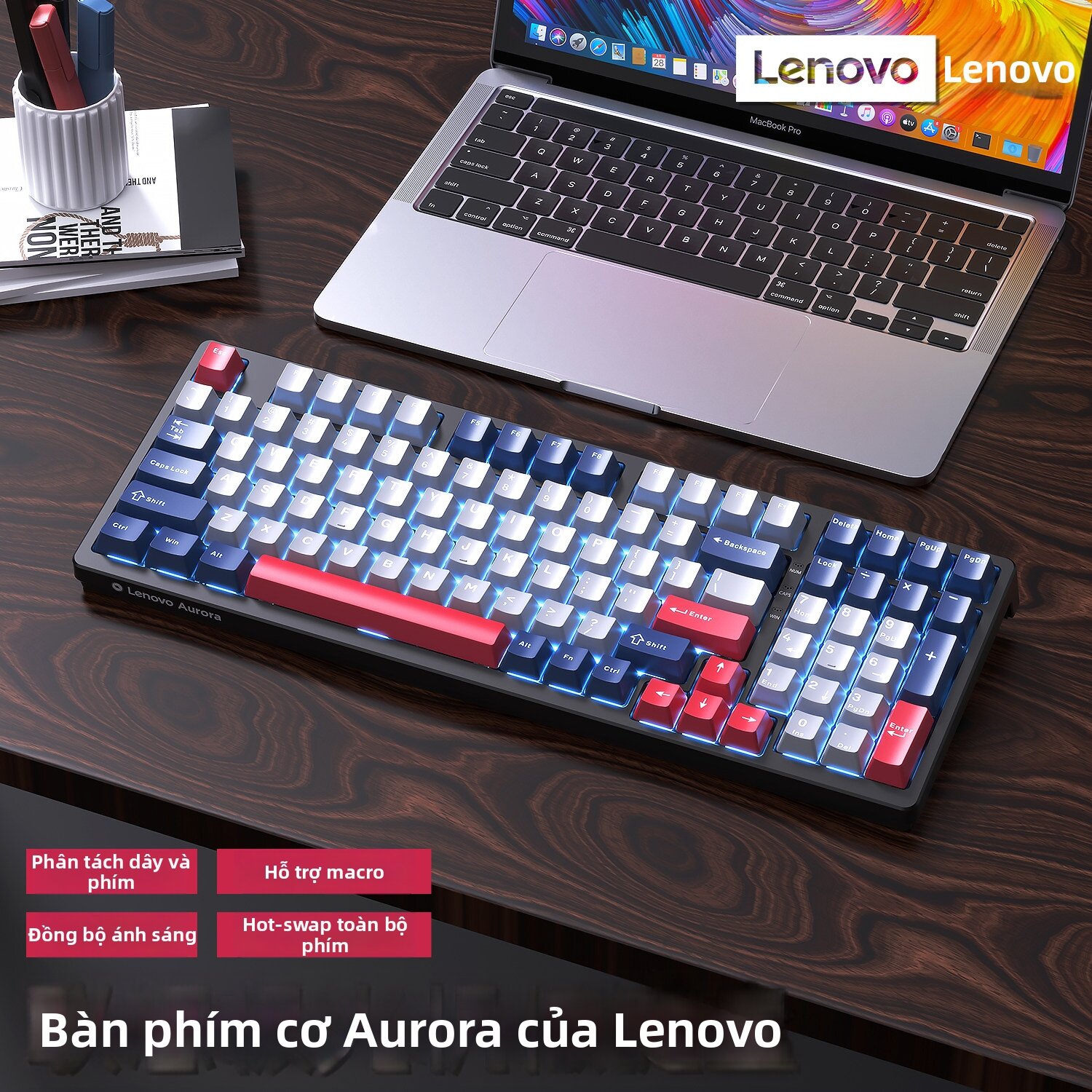 Lenovo | 3-Mode Wireless 98-key Mechanical Keyboard Giá 452,000 Đồng*Miễn phí vận chuyển
