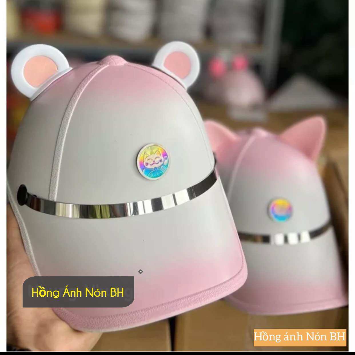 Mũ bảo hiểm kết loang 2 màu cao cấp ( hình shop chụp)