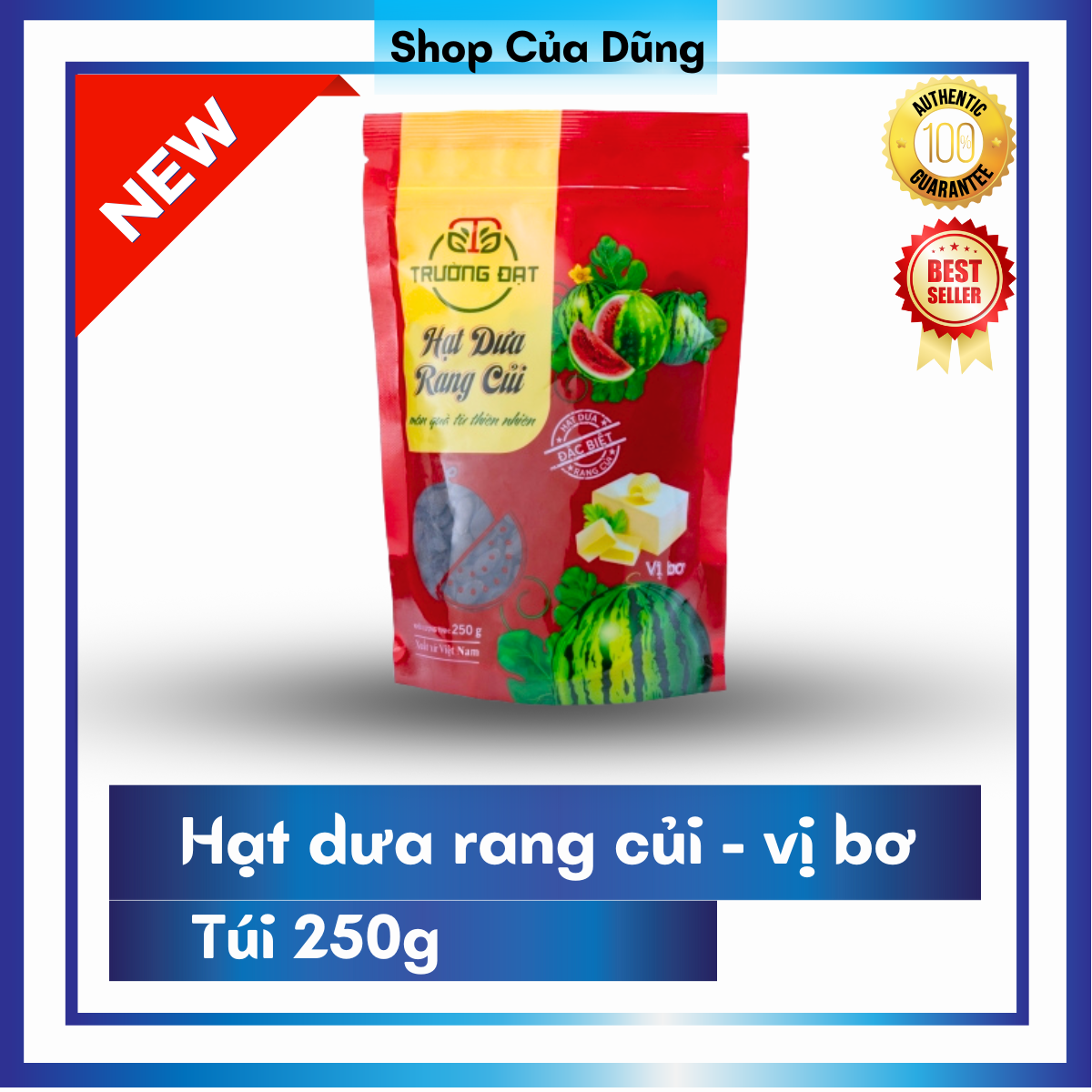 Trường Đạt hạt dưa rang củi vị Bơ gói 500g với gói 250g nè