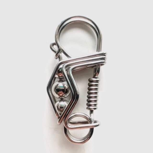 Móc khoá thủ công Inox 304 có 3 viên bi