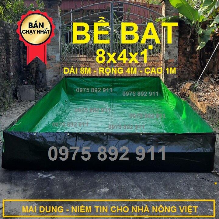 Bể bạt nuôi ốc ếch cá lươn 8x4x1 xanh bộ đội