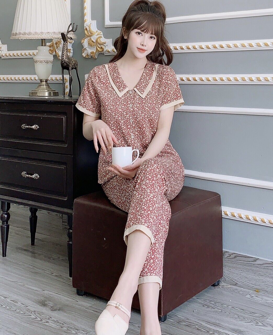 Đồ bộ mặc nhà chất lụa hàn