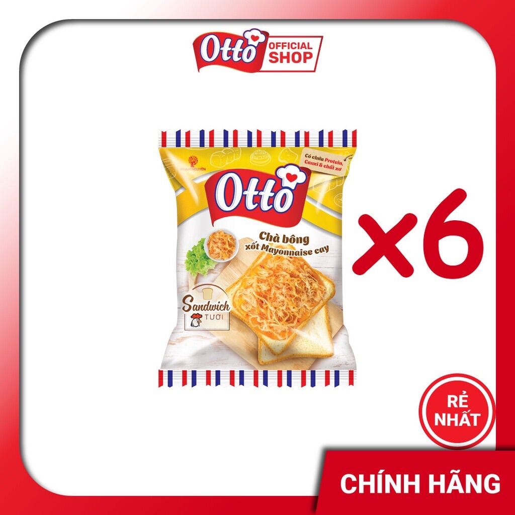 COMBO 6 CÁI BÁNH MÌ OTTO SANDWICH TƯƠI CHÀ BÔNG/CÁ HỒI(NGẪU NHIÊN) HSD ...