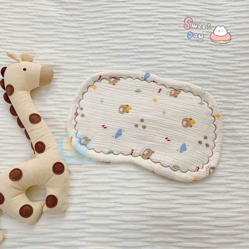 Gối xô lót đầu muslin cao cấp cho bé / Gối lót đầu sơ sinh