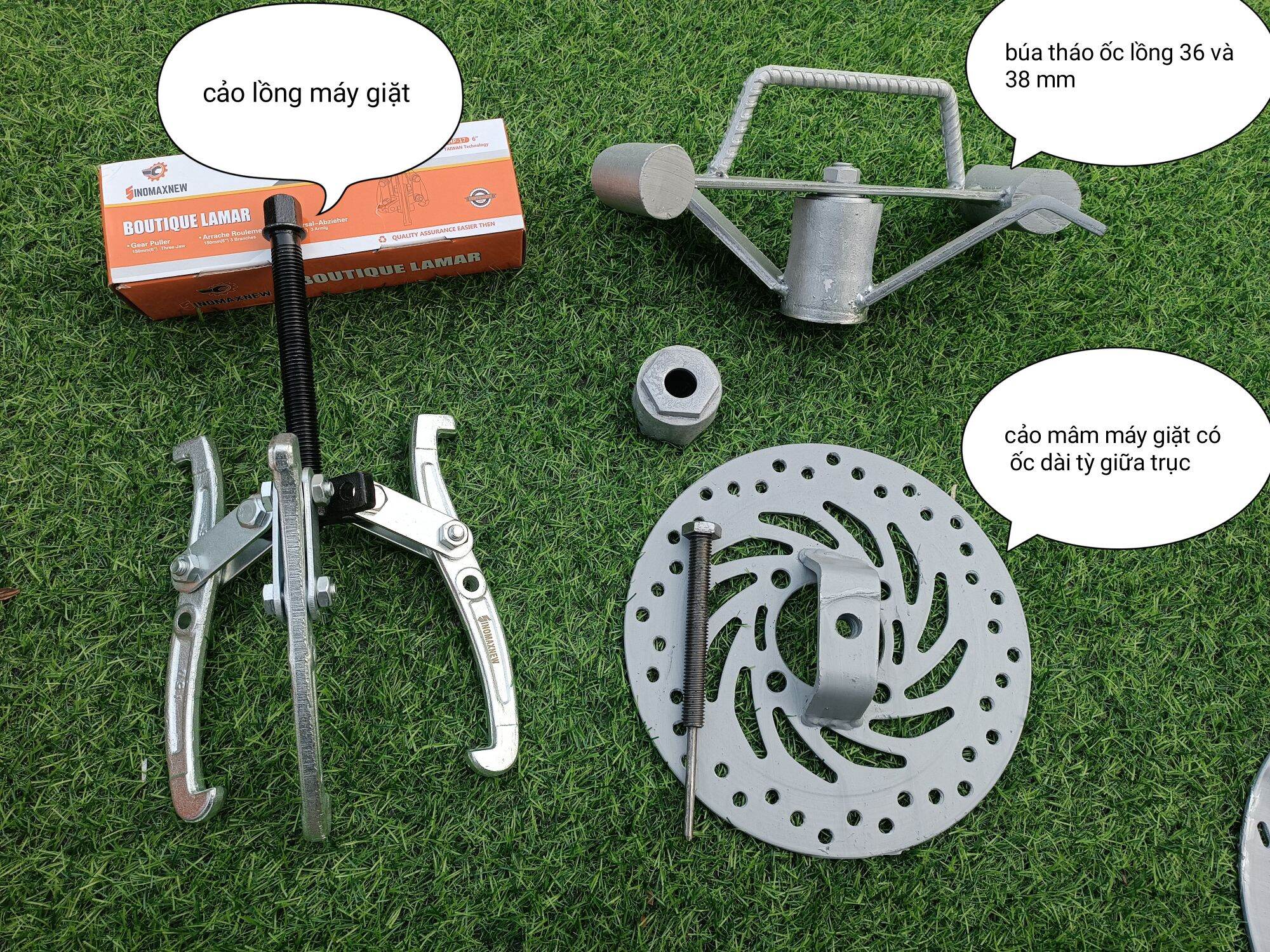Combo Búa Tháo Ốc Lồng + Cảo mâm + Cảo Lồng Máy Giặt