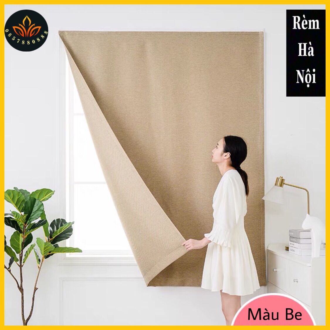 Rèm dán tường,rèm vải thô cao cấp