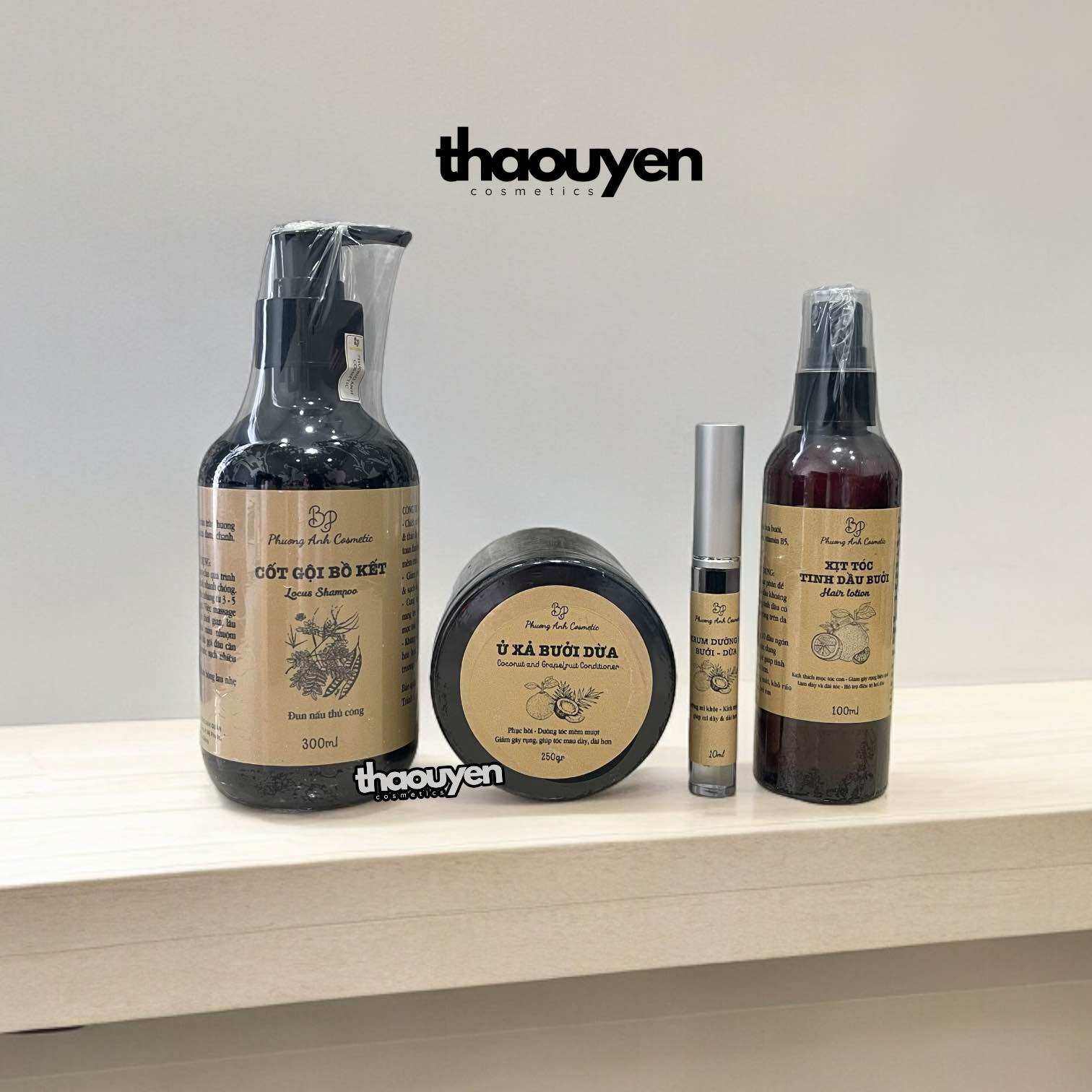 Combo cốt gội bồ kết và ủ xả bưởi dừa phương anh cosmetic