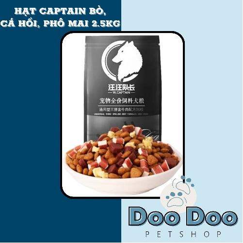 Hạt thức ăn cho chó CAPTAIN trộn bò, cá hồi, phô mai (2.5kg)