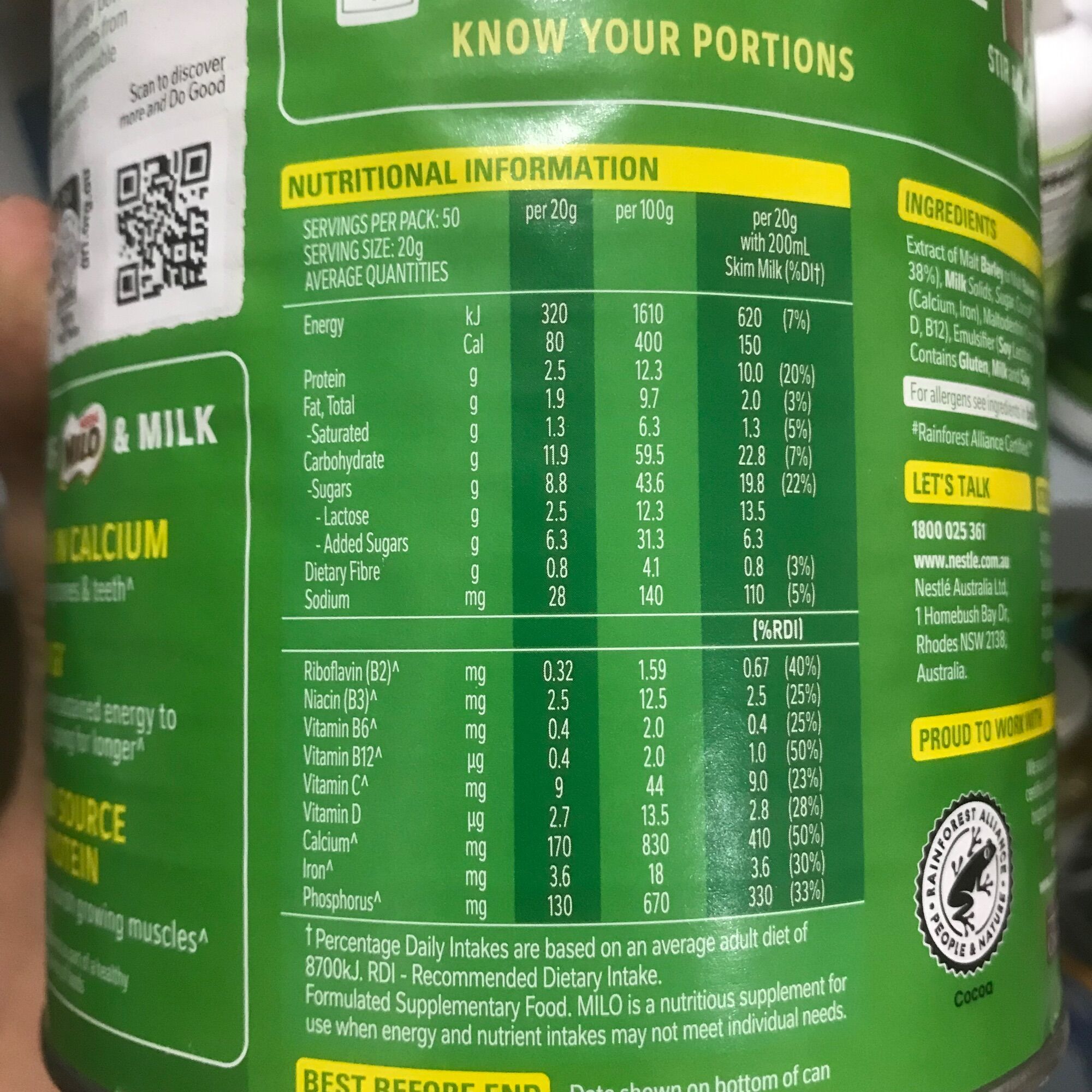 [Mẫu mới ] Sữa Bột Milo của Úc 1kg