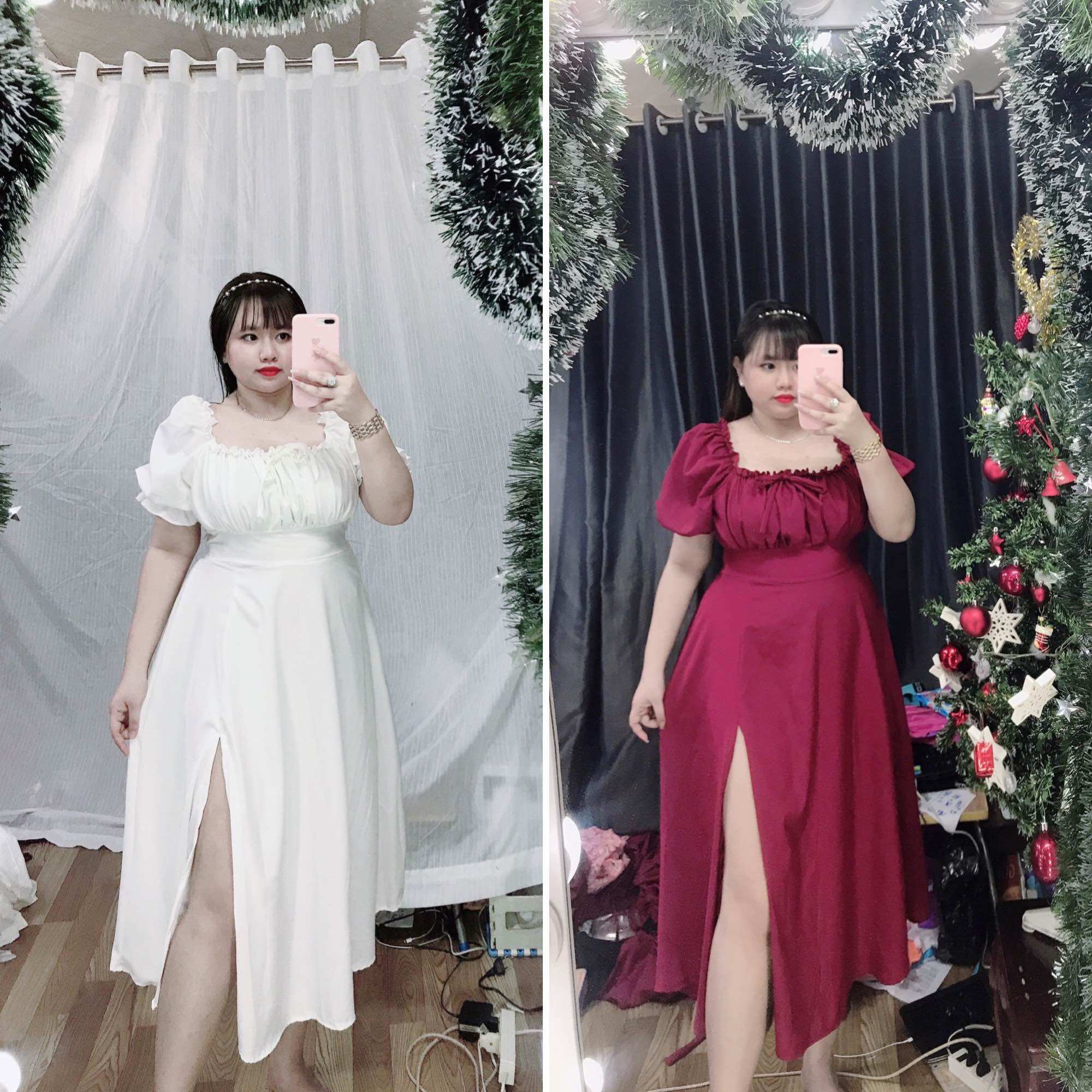 Đầm lụa ý xẻ tà