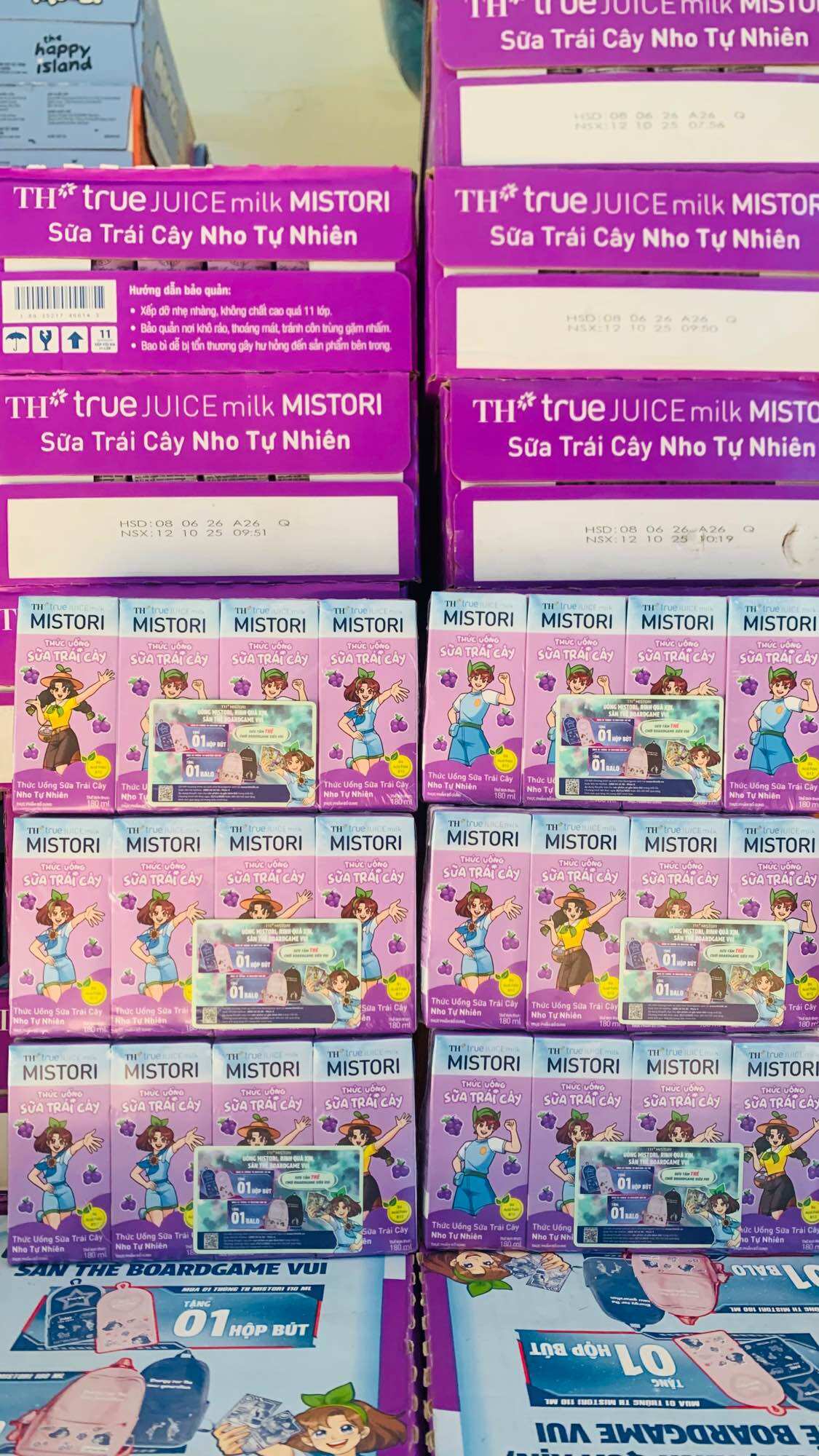 Date 8-6-2026.Sữa trái cây Th Mistori 180ml.thùng 48hộp