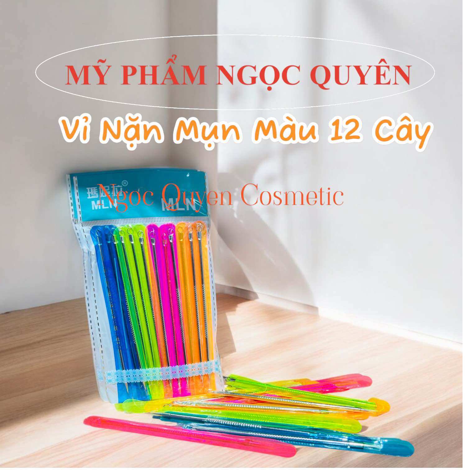 Vỉ nặn mụn 12 cây/ nặn mụn vỉ màu