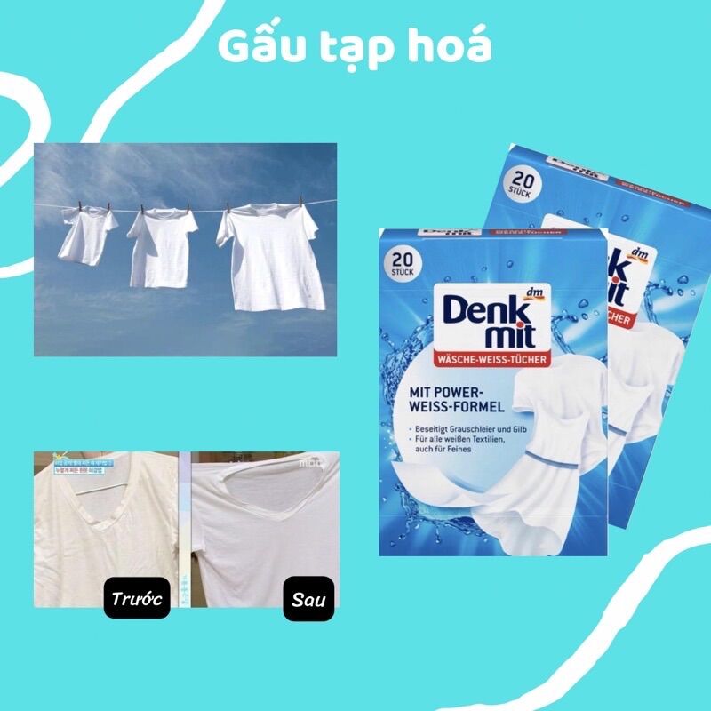 Giấy giặt  tẩy trắng quần áo Denkmit - Herite