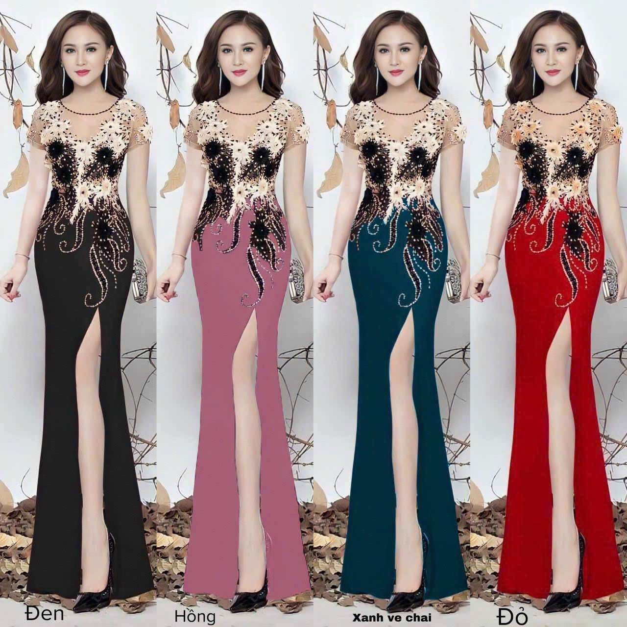 Ảnh thật đầm body dạ hội kết đá pha lê và kim sa cao cấp ( về lại đủ màu đủ size )