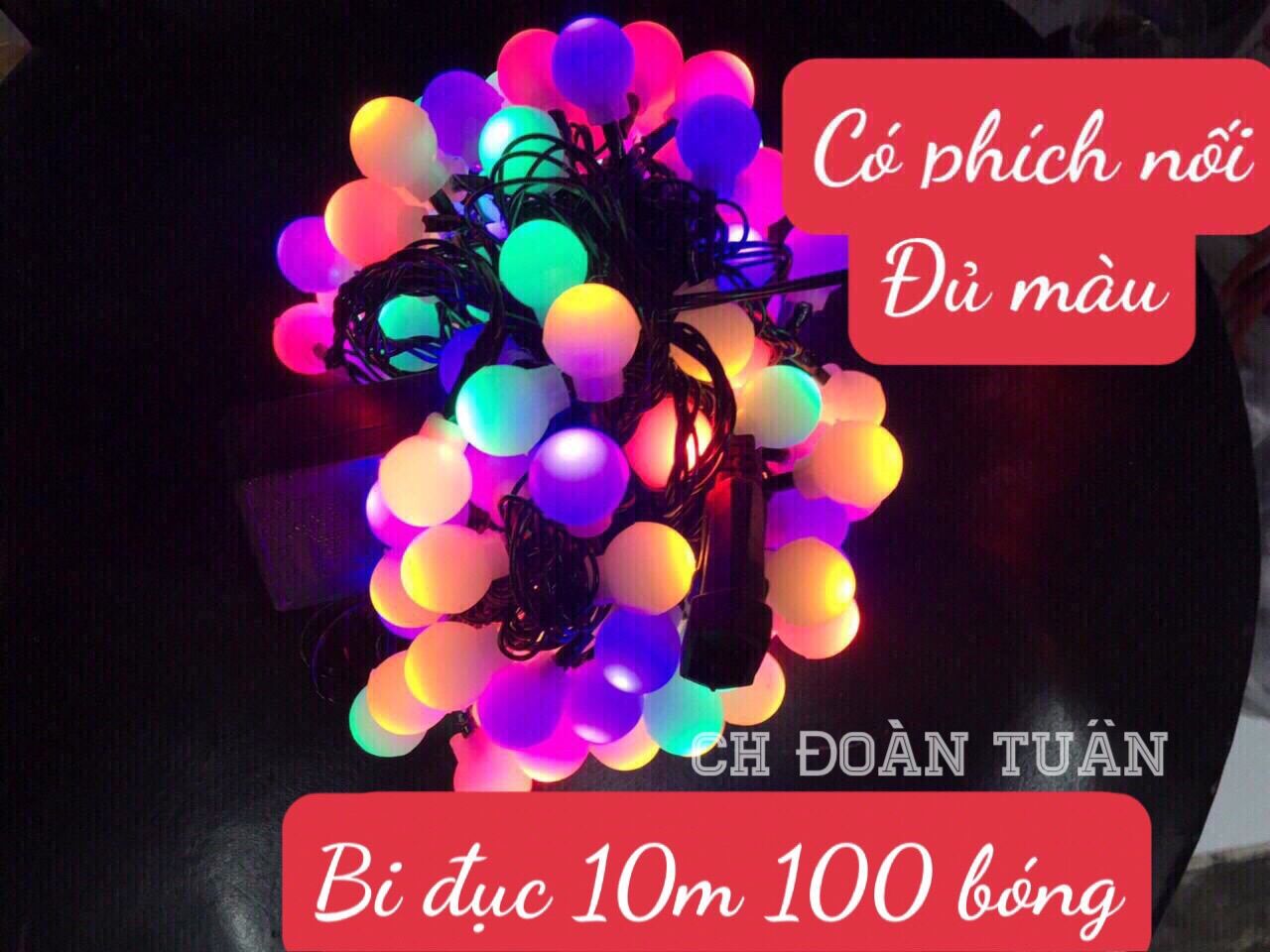 Dây đèn chớp led trang trí bi đục tròn 140 bóng