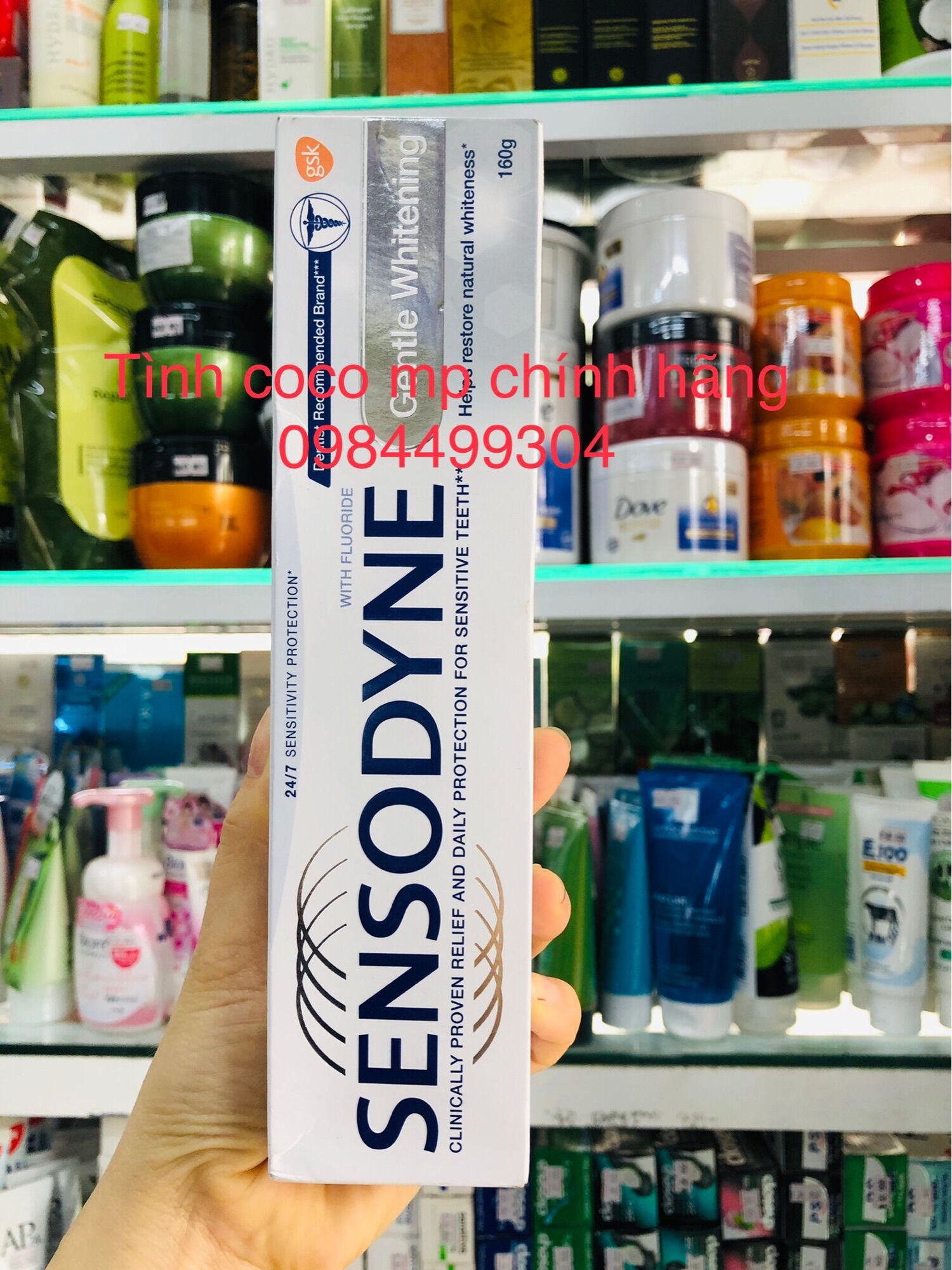 Kem đánh răng làm trắng răng SENSODYNE Gentle Whitening,kem đánh răng giảm ê buốt hiệu quả, trắng sáng,thơm mát 160g