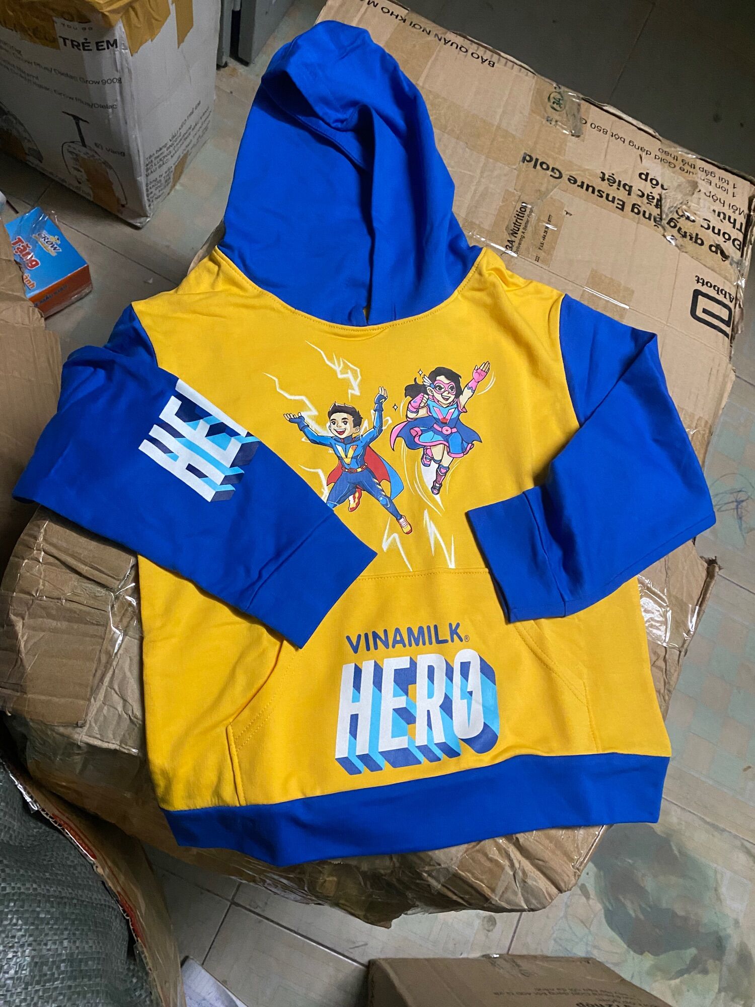 Áo thun hoody hkm sữa hero chị bé từ 3-6tuổi vải bao đẹp