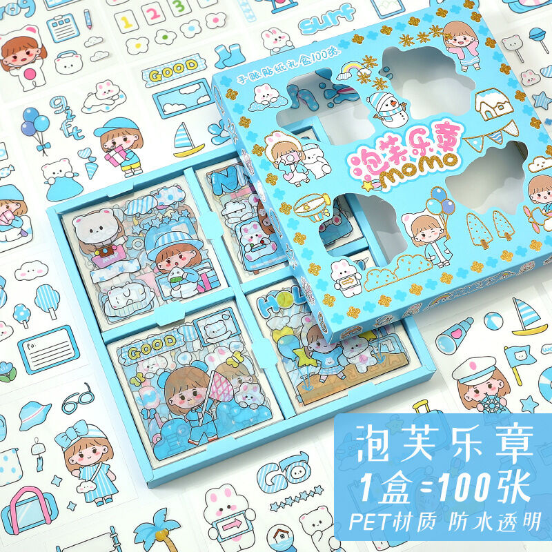 Hộp hình dán 100 sticker trang trí momo