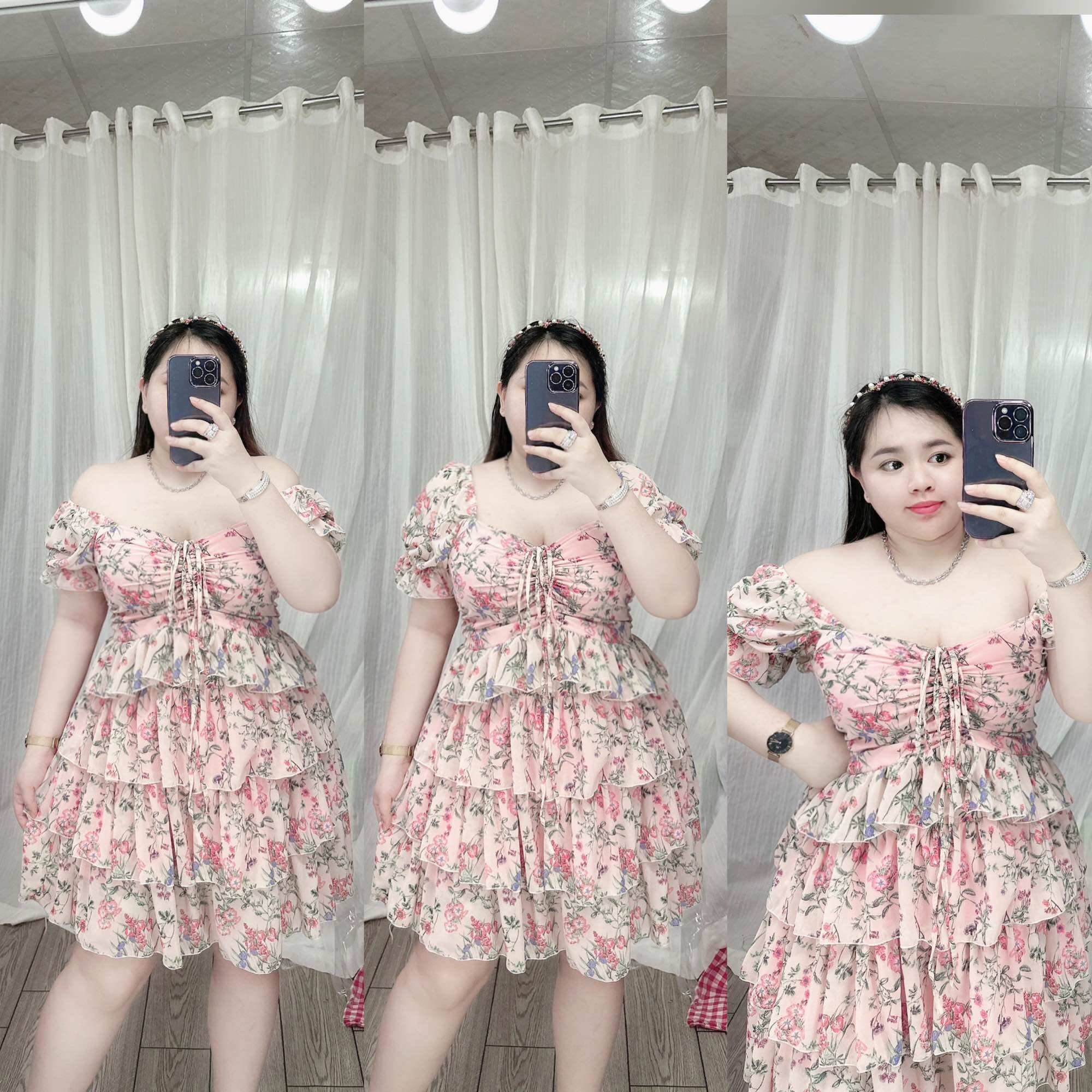 [Bigsize 60-85kg] Set Áo rút+ Chân váy 3 tầng