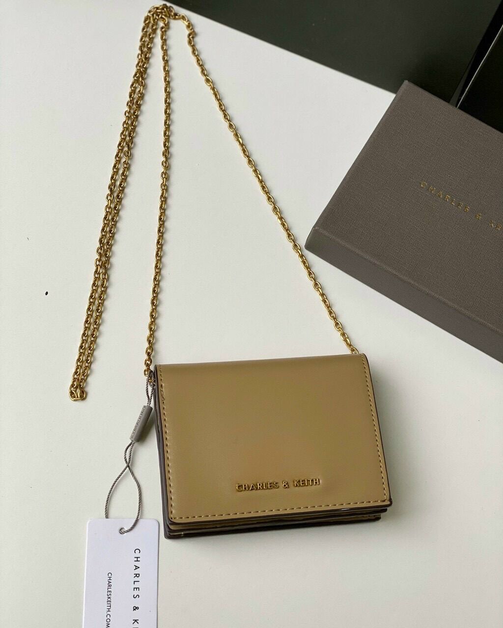 Túi Ví Cnk Mini có dây đeo chéo dạng gập Fullbox size 11