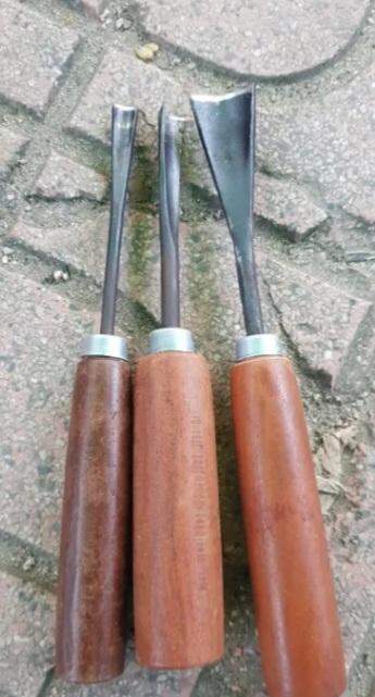 Bộ 3 đục cây cảnh bonsai sáo diều lồng chim điêu khắc gỗ đục gỗ hàng rèn thủ công