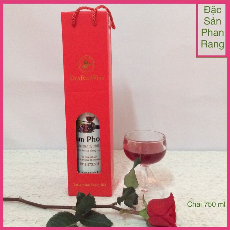 Nước Nho Lên Men Tự Nhiên Nguyên Chất Nam Phong- Chai thủy tinh 750ml - Vang Nho Ninh Thuận Nguyên Chất 100%.